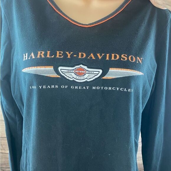 Ladies Lg long sleeve Harley Davidson tee - Picture 7 of 8